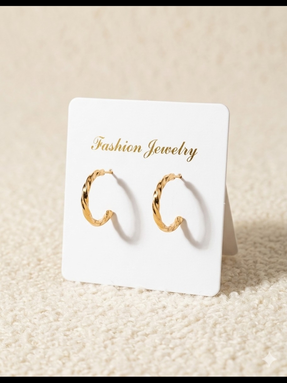 Fashion Jewelry Polished Gold Twisted Hoop Earrings